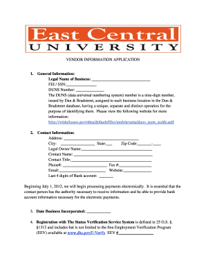 Vendor Information Application