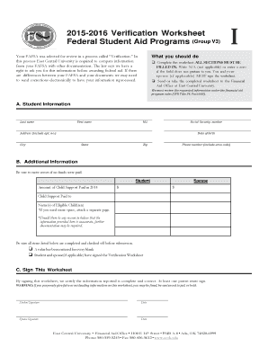 2015-2016 Verification Worksheet