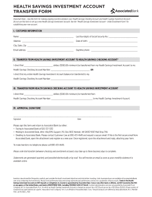 Health Savings Investment Account Transfer Form