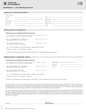 Bestellschein für eine AKB Maestro-Karte