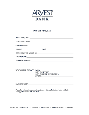 Payoff Request Form