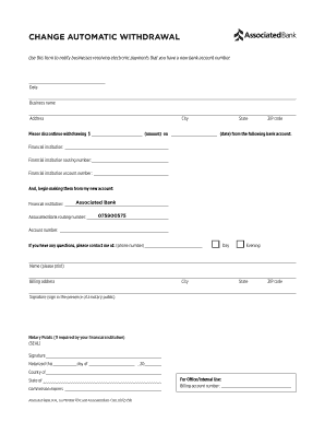 Automatic Withdrawal Change Form