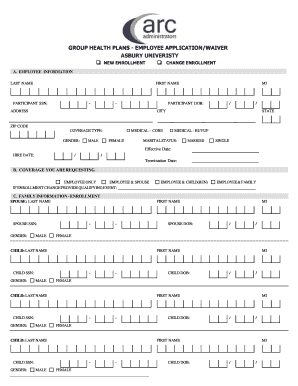Employee Health Plan Application Waiver