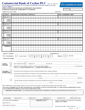 Application to Purchase Government Securities