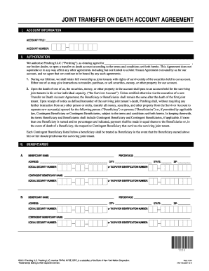 Joint Transfer on Death Account Agreement