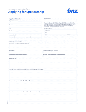 Sponsorship Application Form