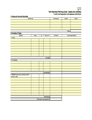 Farm Business Planning Guide - Assets and Liabilities