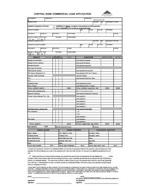 Central Bank Commercial Loan Application