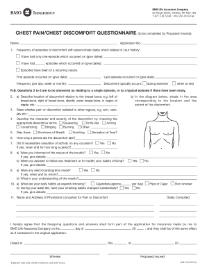Chest Pain Discomfort Questionnaire