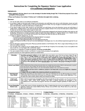 Signature Student Loan Application
