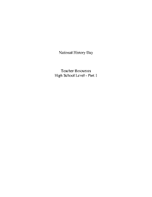 National History Day Research Project Guidelines
