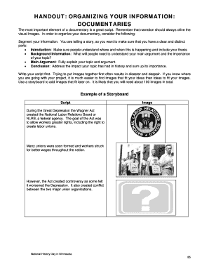 Documentary Planning Worksheet