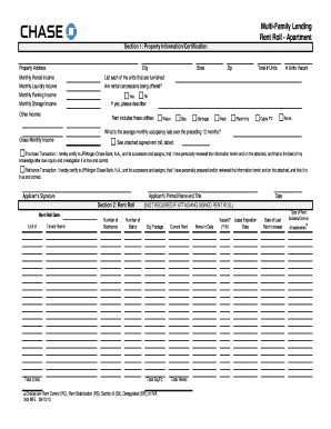Multi-Family Lending Rent Roll Form