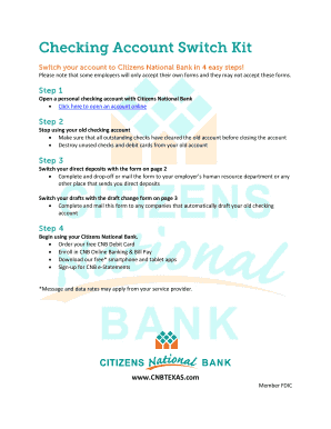 Checking Account Switch Kit