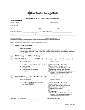 East Boston Savings Bank Business Internet Banking Enrollment Form