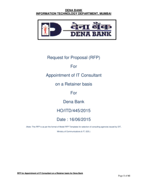 Request for Proposal RFP For Appointment of IT