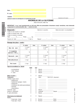 Questionnaire médical diabète