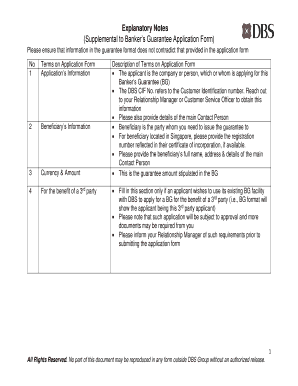 Banker's Guarantee Application Form