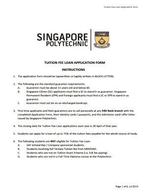 Tuition Fee Loan Application Form