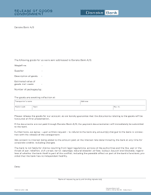 Release of Goods Consignment