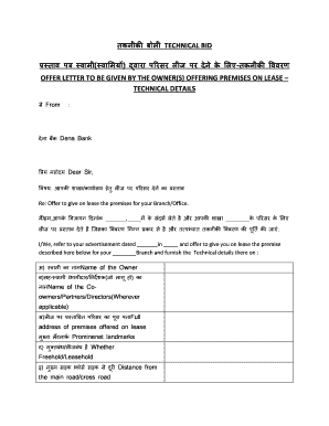 Technical Bid for Lease Agreement