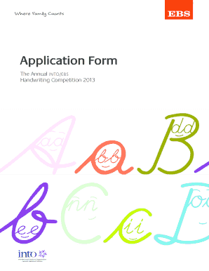 Annual INTO/EBS Handwriting Competition Application Form