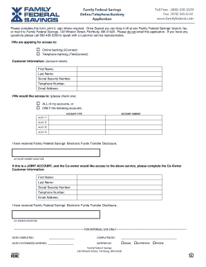 Family Federal Savings Online Banking Application
