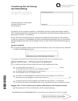 Vereinbarung über die Nutzung des Online-Banking