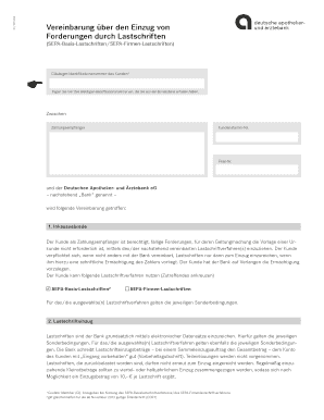 Vereinbarung über den Einzug von Forderungen durch Lastschriften