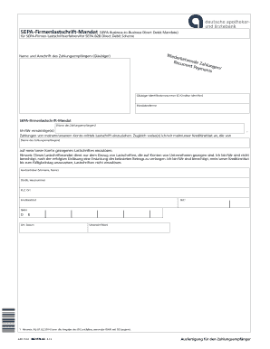 SEPA-Firmenlastschrift-Mandat