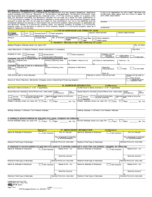 Uniform Residential Loan Application