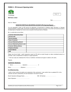 IPS Account Opening Letter