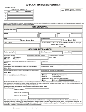 Employment Application Form