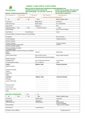 CREDIT CARD APPLICATION FORM - First Citizens