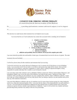 Consent for Chronic Opioid Therapy