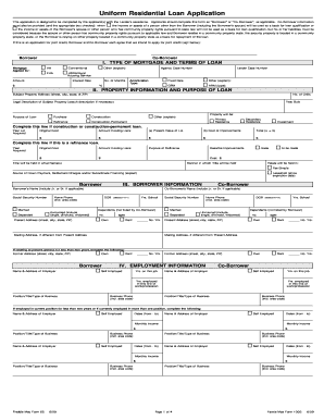 Uniform Residential Loan Application