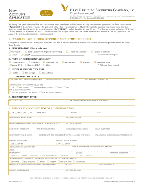 First Republic Securities New Account Application