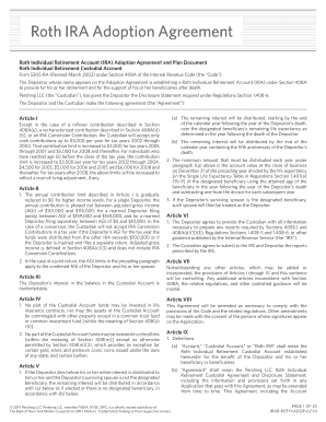 Roth IRA Adoption Agreement