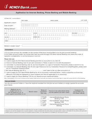 ICICI Bank Internet and Mobile Banking Application
