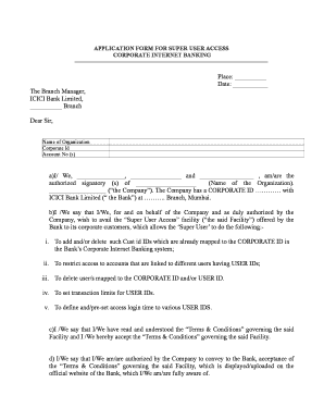 Application Form for Super User Access