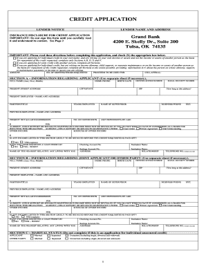 Credit Application Form