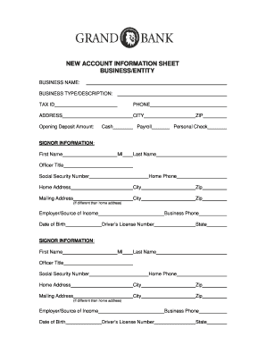 Business Account Opening Form