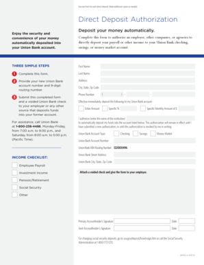 Direct Deposit Authorization Form