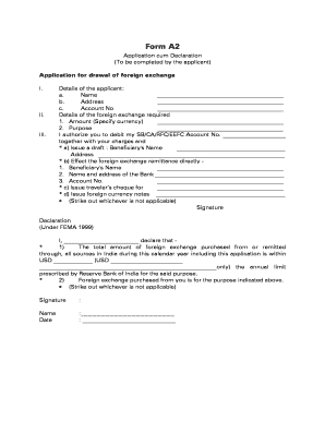 Foreign Exchange Application Form
