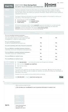 Home Savings Bank Privacy Notice