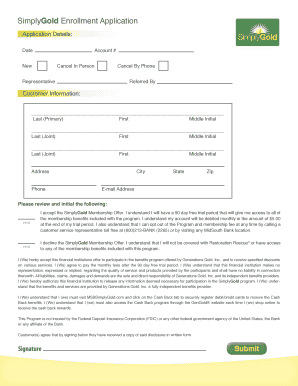 SimplyGold Enrollment Application