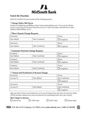 Switch Kit Checklist