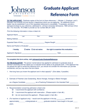 Graduate Applicant Reference Form