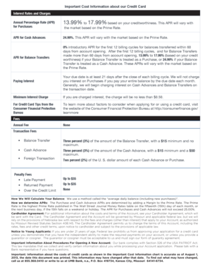 Credit Card Application and Agreement