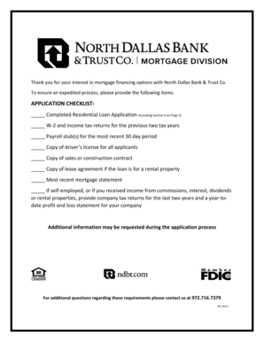 Residential Loan Application